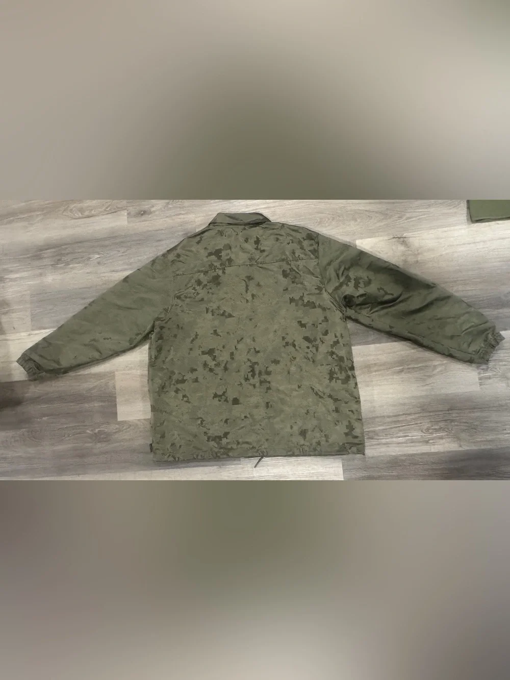 Nike NFL Los Angeles Rams Camo Coach Jacket - Olive Green with Orange Lining